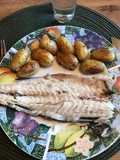 Lubina a la sal con patatinas