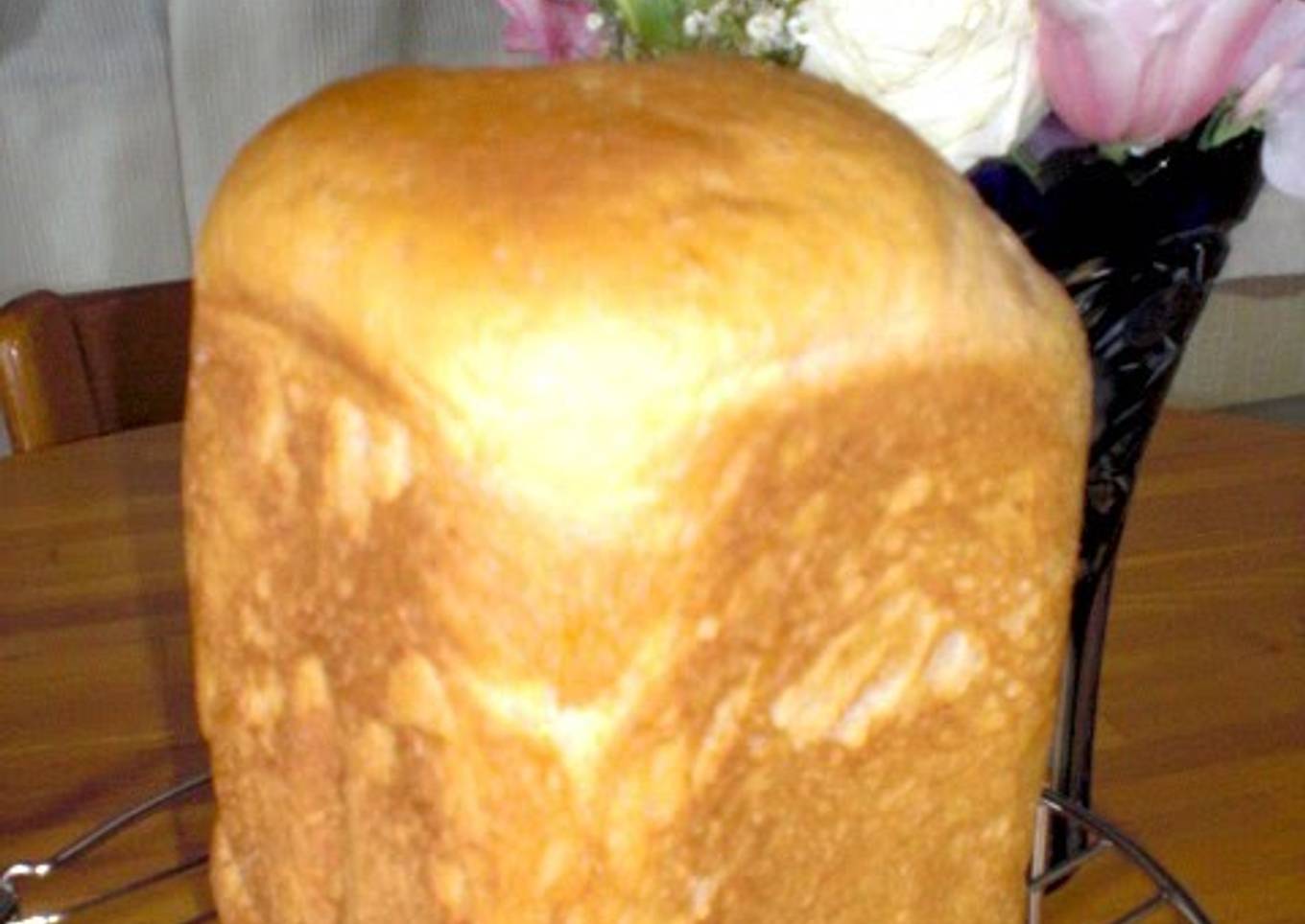 Strawberry bread with milk in the baker