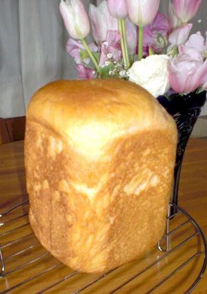 A picture of Strawberry Milk Bread in a Bread Maker.