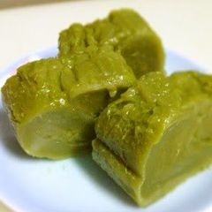 A picture of Easy Matcha Green Tea Uiro in the Microwave.