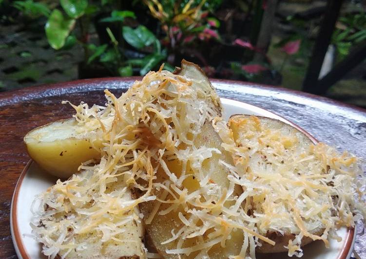 Bagaimana Masak Cheesy Potato Wedges Panggang, Enak