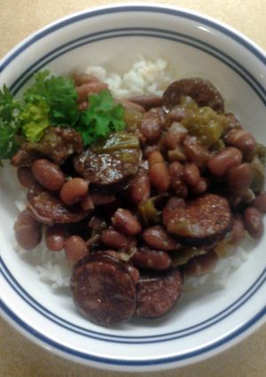 A picture of Crockpot Louisiana Red Beans and Rice.