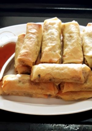 รูปของ ปอเปี๊ยะ(แบบอบ) Baked Healthy Thai Spring Rolls