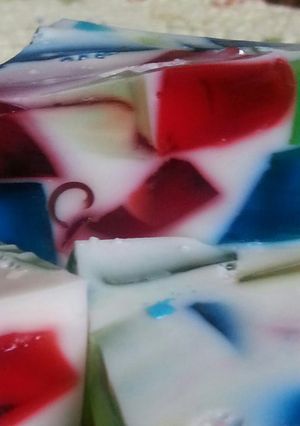 A picture of Broken Glass Jell-O Dessert. ..