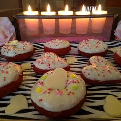 A picture of Red Velvet Donuts#valentinedishcontest.