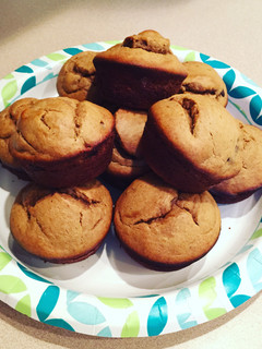 A picture of Peanut Butter & Banana Muffins.