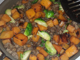 Butternut squash, Brussel sprout sausage mixture