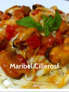 Una foto de Pasta con mejillones
