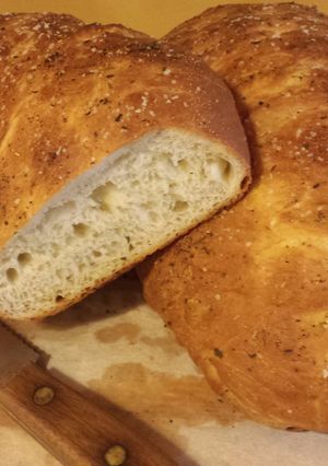 A picture of Rosemary Ciabatta Bread.