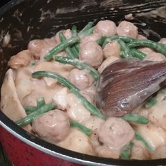 A picture of Easy Creamy Meatballs And Potatoes.