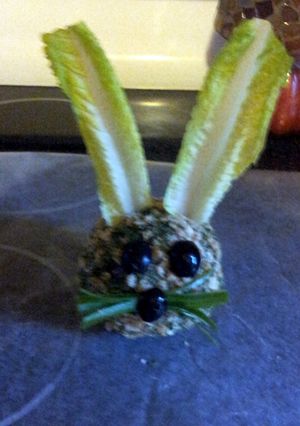 A picture of bunny salmon ball.