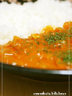 A picture of Delicious Prawns in Tomato Cream with Rice.