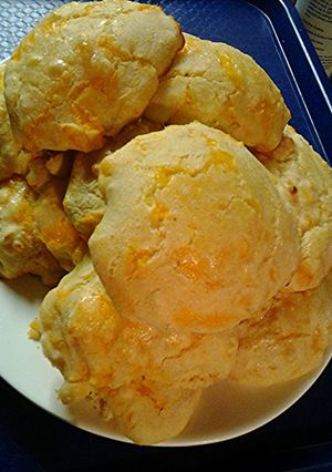 A picture of Corn cheddar cheese biscuits.