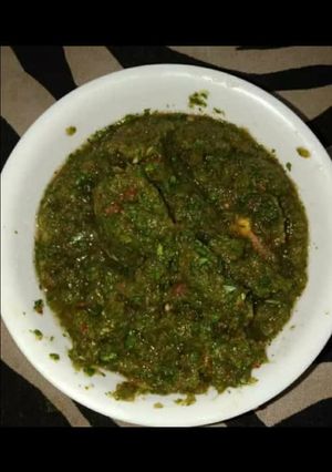 A picture of Coriander chuntey.
