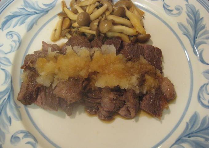 Steak with Homemade Grated Daikon Radish Sauce