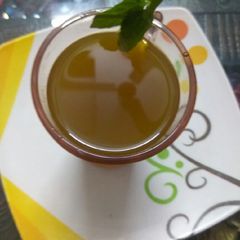 A picture of Tulsi haldi mix kadha.