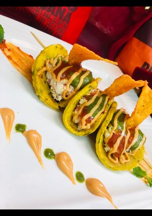 A picture of Rajasthani tikkar tacos.
