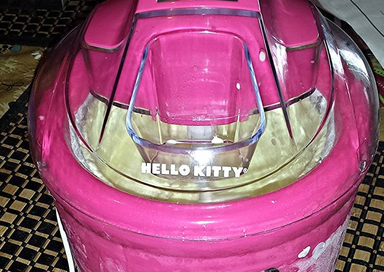 Easiest Way to Prepare Quick Homemade Ice Cream with Hello Kitty ;) Ice Cream Maker