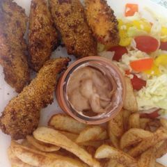 A picture of My Crispy Chicken in Breadcrumbs with Linseed 😲.