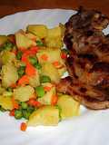 Filete de paleta de cordero con guarnición