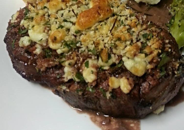 Easiest Way to Prepare Perfect Bleu Cheese Crusted Filet Mignon