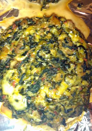 A picture of Stuffed Portobello Caps.