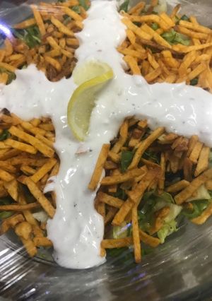 صورة لوصفة سلطة بطاطس العيدان الحاره 🌶