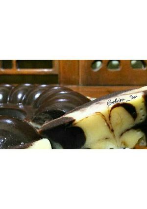 Foto resep Puding Zebra,no tepung,no roti tawar,no oven (puding coklat susu)
