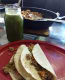Tacos de carne molida con pimientos