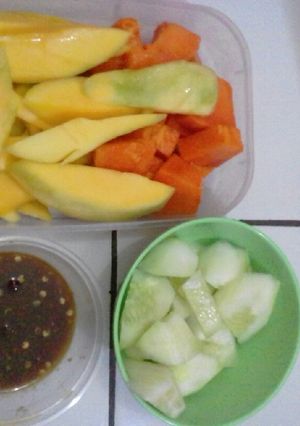 Foto resep Rujak buah 3 warna