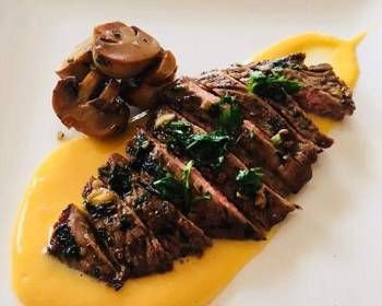 The New Way Prepare Recipe Chuck steak over a butternut puree and sauted mushrooms Most Delicious