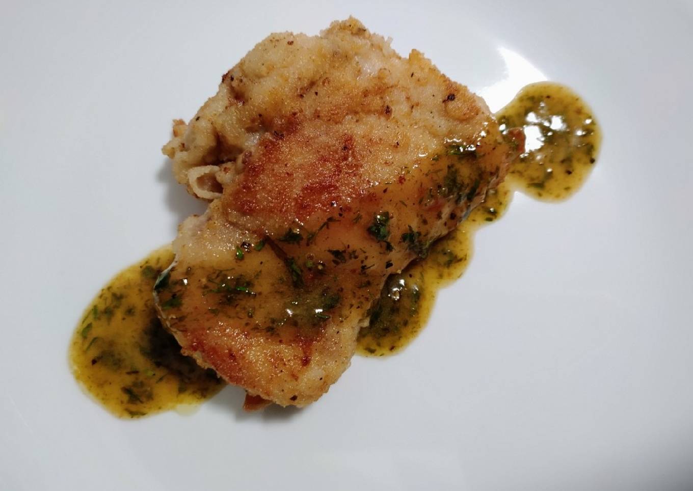 Pan-crisped chicken and fines herbes sauce