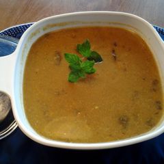 A picture of Sweet Potato and Spinach soup.