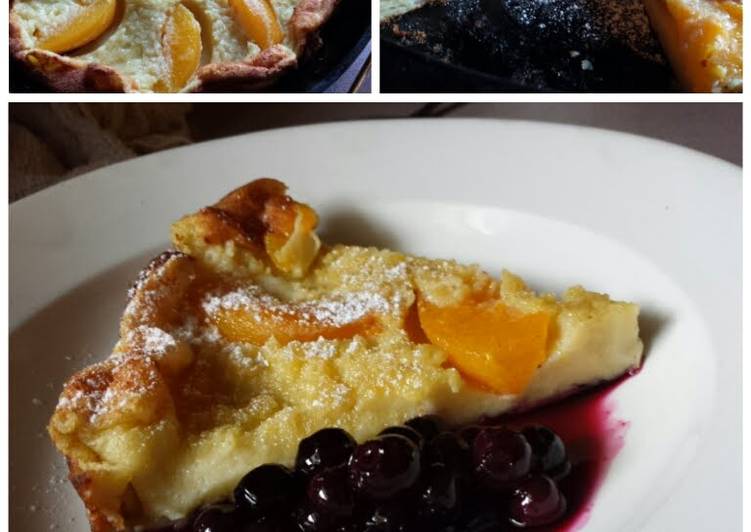 Peach Dutch Baby with Blueberry Compote