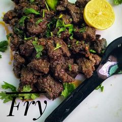 A picture of Fry mutton kaleji.