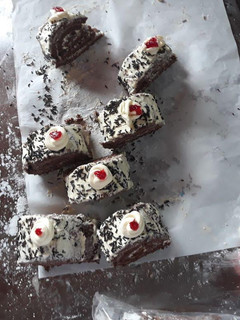 A picture of Chocolate Swiss rolls.