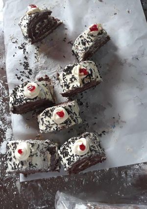 A picture of Chocolate Swiss rolls.