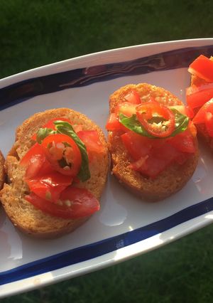 A picture of Tomato Bruschetta - perfect for picnics.