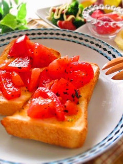 A picture of Delicious! One More Slice! Tomato Toast.