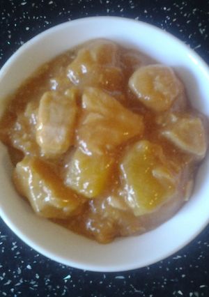 A picture of Chicken and pineapple.