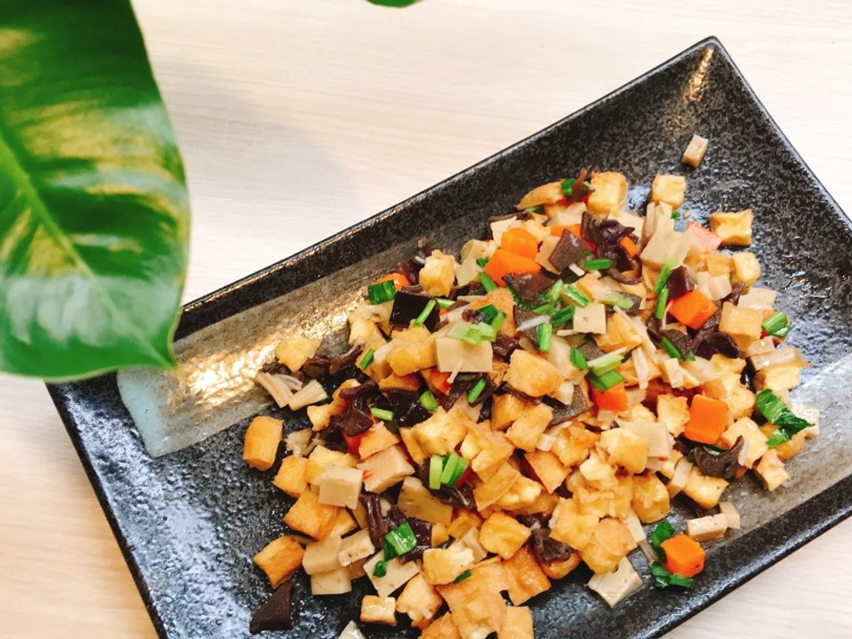 Đậu hũ xào ngũ sắc