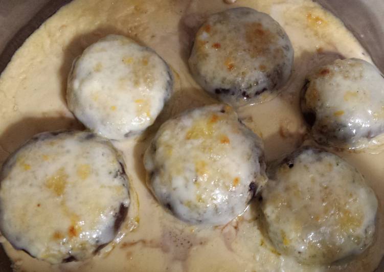 Steps to Prepare Award-winning Garlic Herb Cream Cheese Stuffed Mushrooms