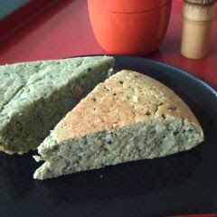 A picture of Matcha Okara Cake ☆ Made with Brown Sugar Syrup and Black Sesame.