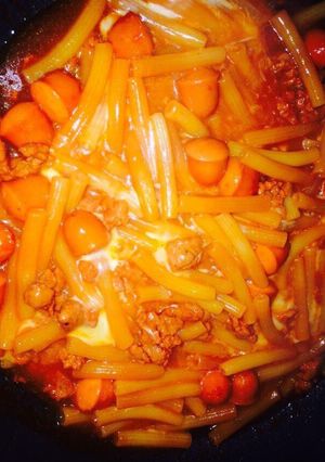 Hình của món Nui xào.