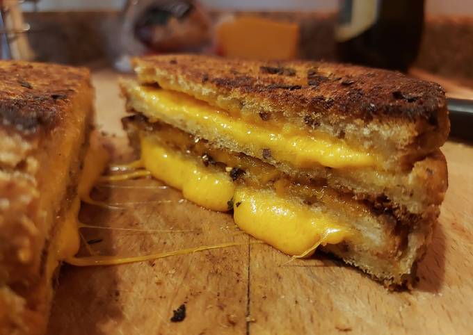 Recipe of Homemade Double Stacked Herb Crusted Grilled Cheese