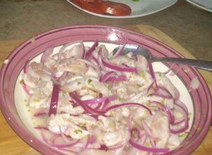 Una foto de Tiradito de Corvina