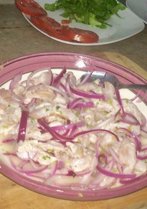 Una foto de Tiradito de Corvina