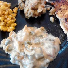 A picture of Stovetop Green Bean Casserole W/ Bacon ( thanksgiving ).