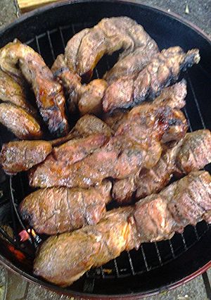 A picture of smoked country style ribs.