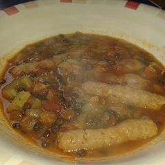 A picture of Slow Cooker Sausages and Lentils Casserole.